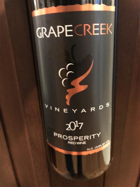 2017 Grape Creek Vineyards Prosperity Grape Creek Vineyards, USA, Texas ...