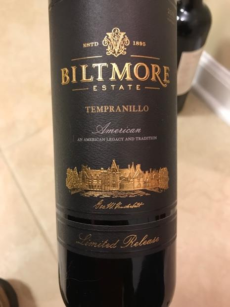 2016 Biltmore Estate Tempranillo Limited Release, USA, North Carolina ...