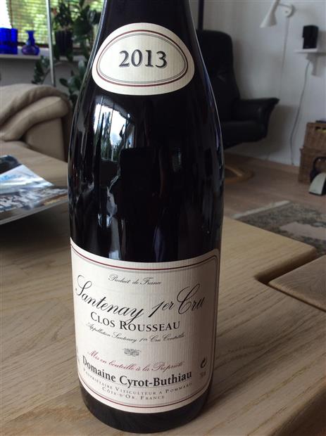 2013 Domaine Cyrot Buthiau Santenay 1er Cru Clos Rousseau, France ...