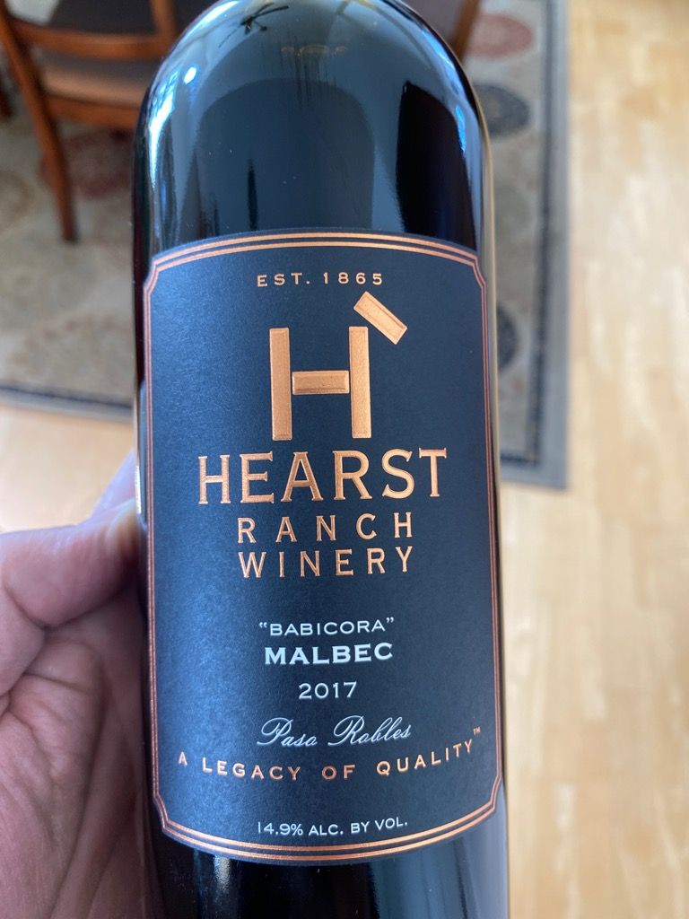 2017 Hearst Ranch Winery Malbec Babicora, USA, California, Central