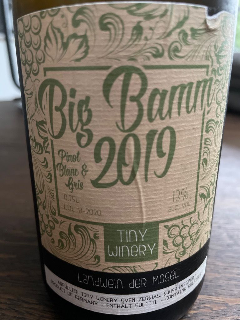 2020 Tiny Winery Pinot Blanc / Gris Big Bamm!, Germany, Mosel Saar