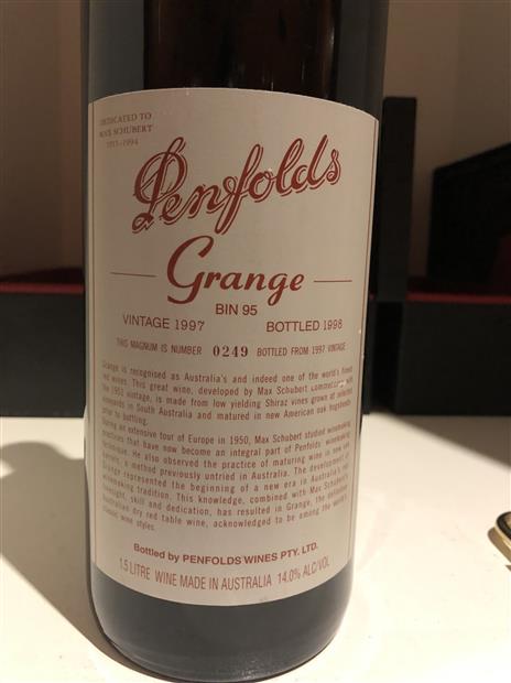 1997 Penfolds Grange - CellarTracker