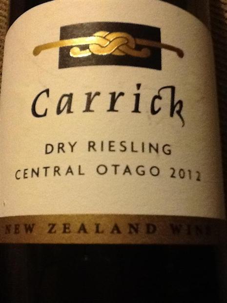 2013 Carrick Dry Riesling, New Zealand, South Island, Otago, Central ...