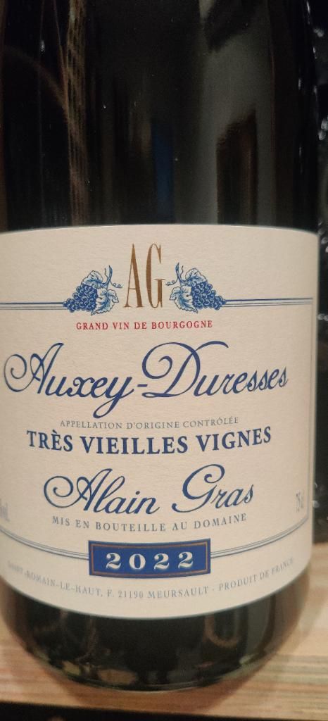 2022 Alain Gras Auxey-Duresses Très Vieilles Vignes - CellarTracker