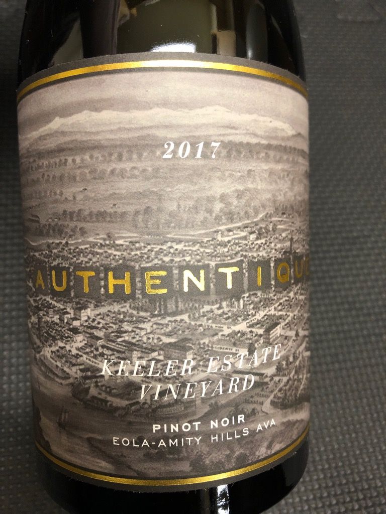 2017 Authentique Wine Cellars Pinot Noir Keeler Estate Vineyard, USA