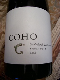 Coho Pinot Noir Stanly Ranch Carneros 2016 - Back Room Wines Napa