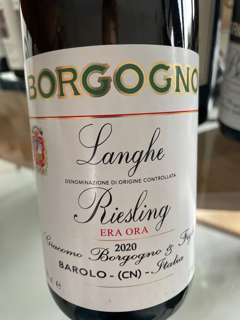 2020 Giacomo Borgogno & Figli Langhe Riesling Era ORA, Italy, Piedmont ...