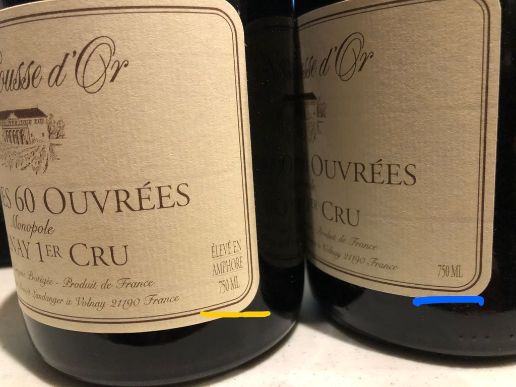La Pousse d'Or Clos des 60 Ouvrées 750ML Pousse D'or Clos Des 60 Ouvrees Amphora Volnay 1er Cru