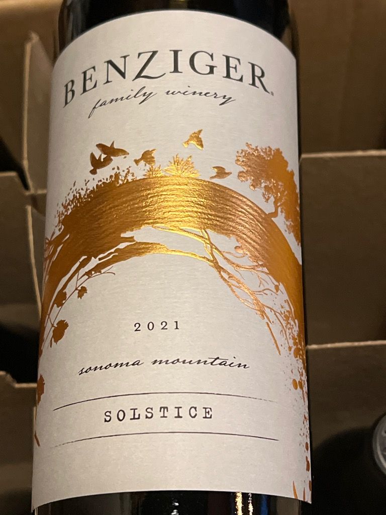 2021 Benziger Family Winery Solstice Blend Estate Sonoma Mountain, USA ...