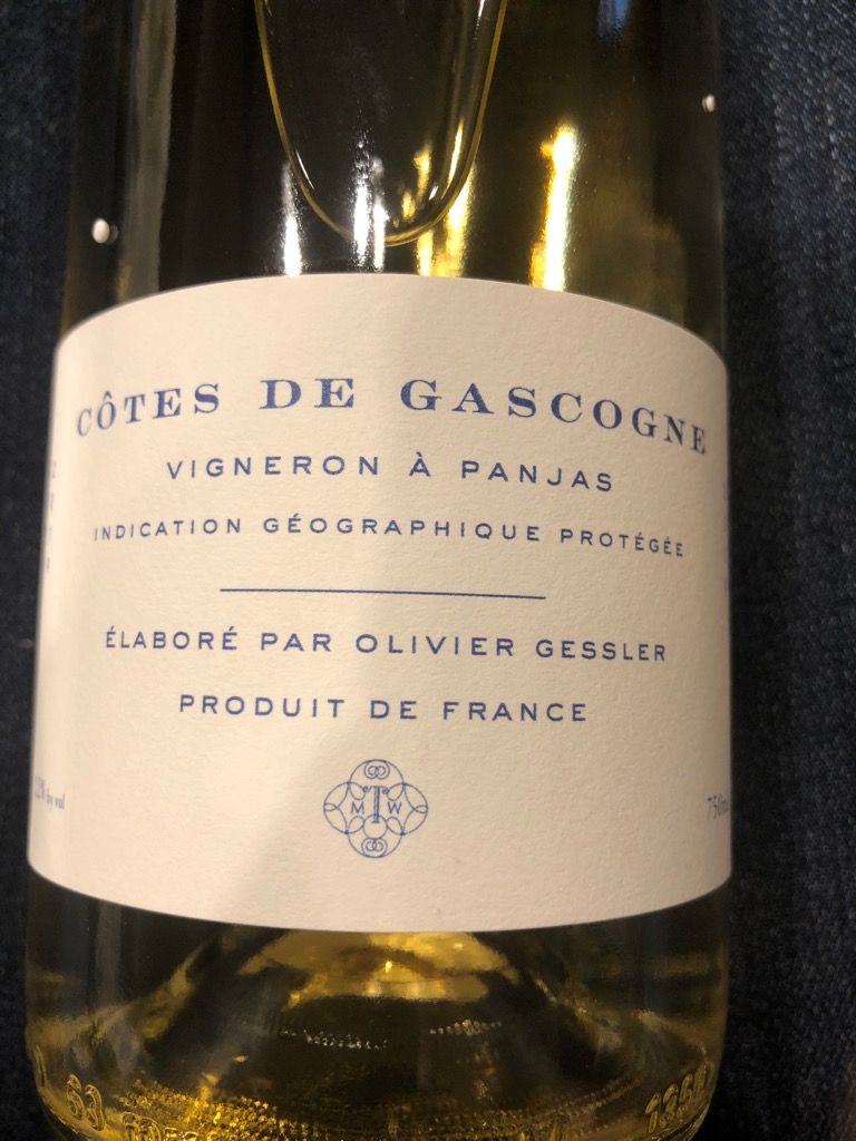 2021 Olivier Gessler Côtes de Gascogne Blanc, France, Southwest France