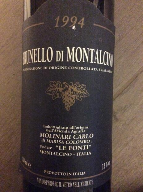 1997 Molinari Carlo di Marisa Colombo Brunello di Montalcino Le Fonti ...