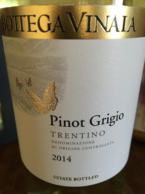 2014 Bottega Vinai Pinot Grigio, Italy, Trentino-Alto Adige, Trentino