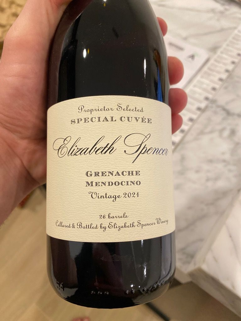 2021 Elizabeth Spencer Grenache Special Cuvée Mendocino Mendocino