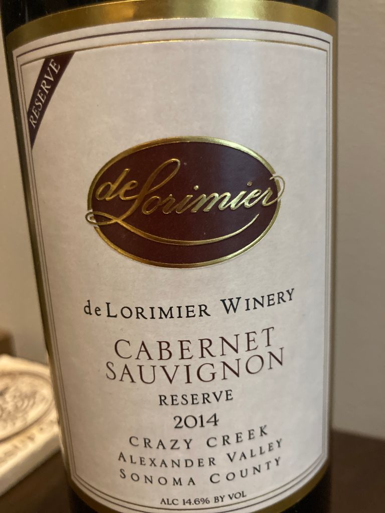 2017 deLorimier Cabernet Sauvignon Crazy Creek Vineyard, USA ...