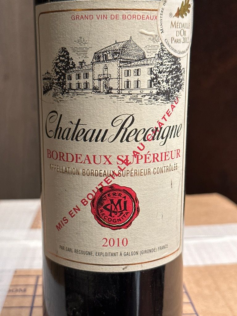 2012 Château Recougne, France, Bordeaux, Bordeaux Supérieur - CellarTracker