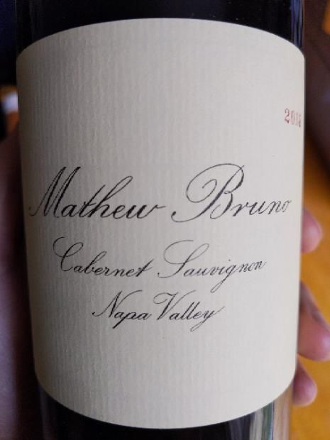 2016 Mathew Bruno Cabernet Sauvignon, USA, California, Napa Valley,  Rutherford - CellarTracker