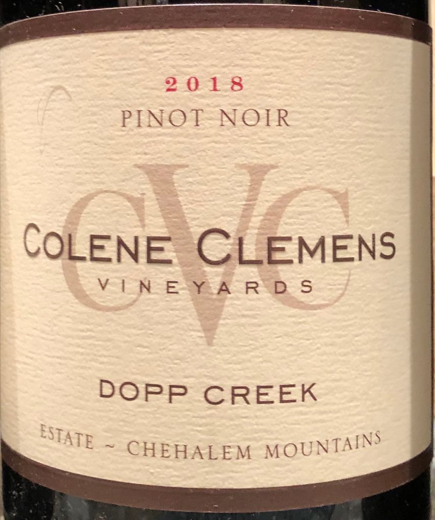 Colene clemens pinot noir chehalem mountains 2024 dopp creek 2015