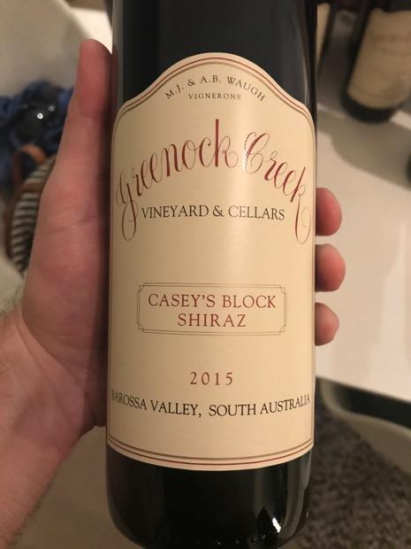 2015 Greenock Creek Vineyards & Cellars Casey's Block Shiraz