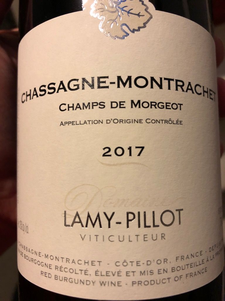 2017 Domaine Lamy-Pillot Chassagne-Montrachet Champs de Morgeot