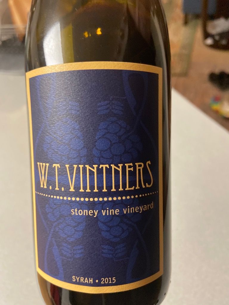 2015 W. T. Vintners Syrah Alchemists Guild Stoney Vine Vineyard, USA ...