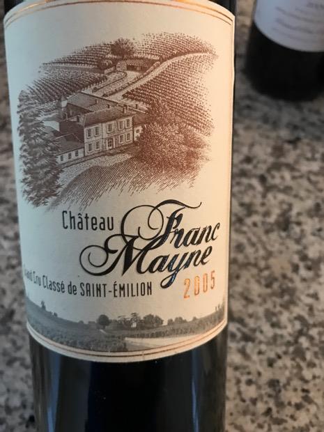 高品質 1999 CellarTracker - Franc-Mayne Château ワイン