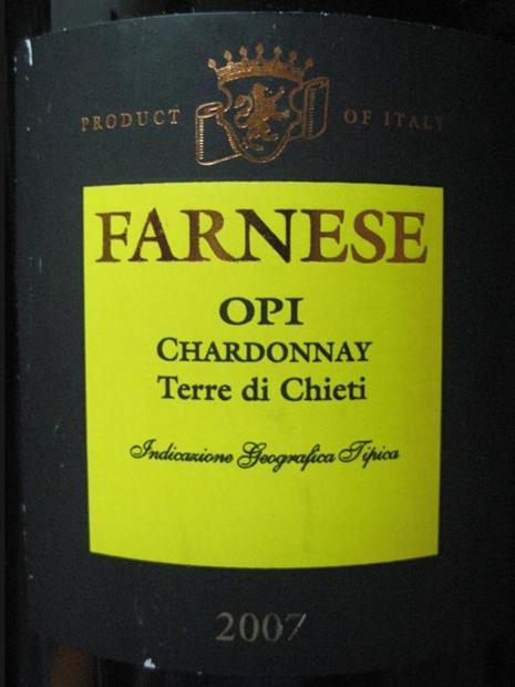 ワイン Farnese Opis Chardonnay 2003 750ML 2003 Farnese Chardonnay OPI Terre di Chieti IGT - CellarTracker