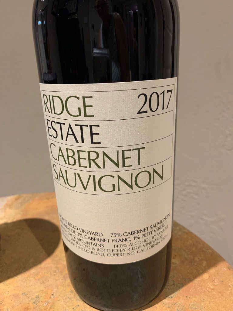 2017 Ridge Cabernet Sauvignon Estate - CellarTracker