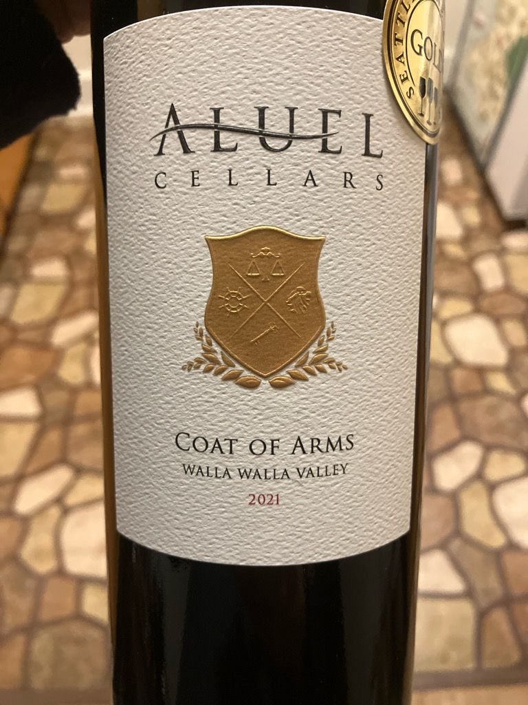 2021 Aluel Cellars Coat of Arms, USA, Washington, Columbia Valley ...