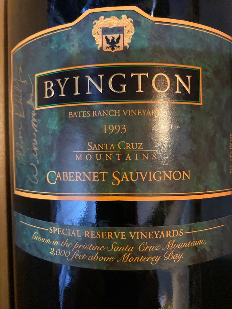 1993 Byington Cabernet Sauvignon Bates Ranch, USA, California, Santa ...