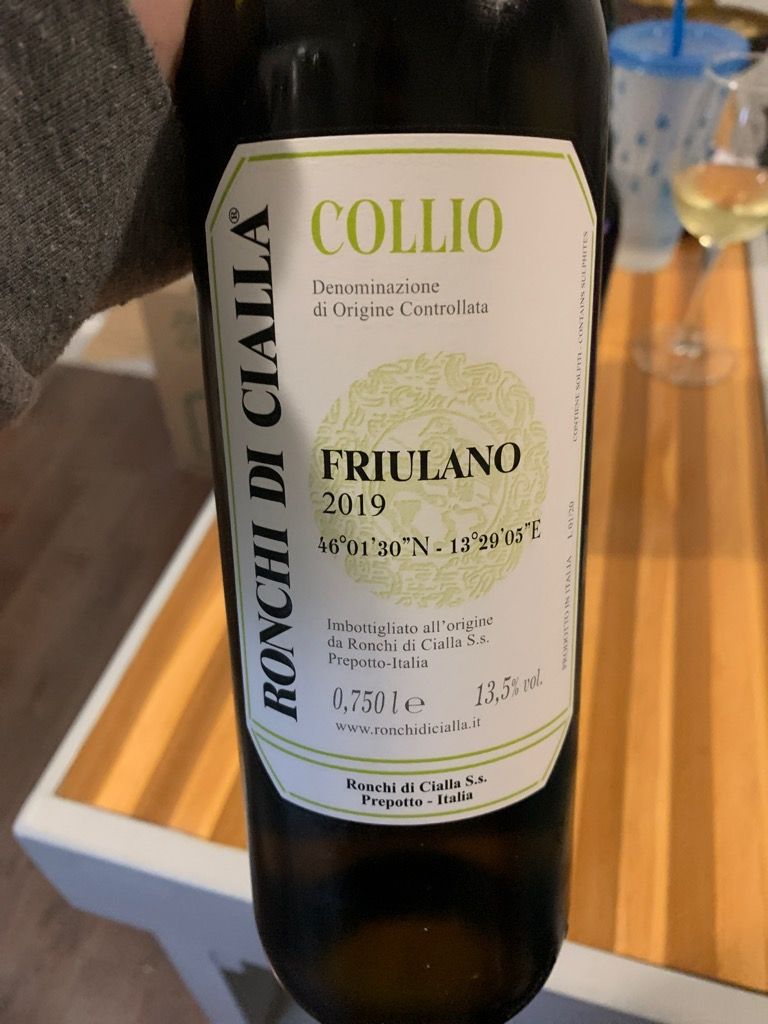 2019 Ronchi di Cialla Friuli Colli Orientali Friulano, Italy, Friuli ...