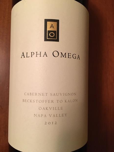 2012 Alpha Omega Cabernet Sauvignon Beckstoffer To Kalon Vineyard