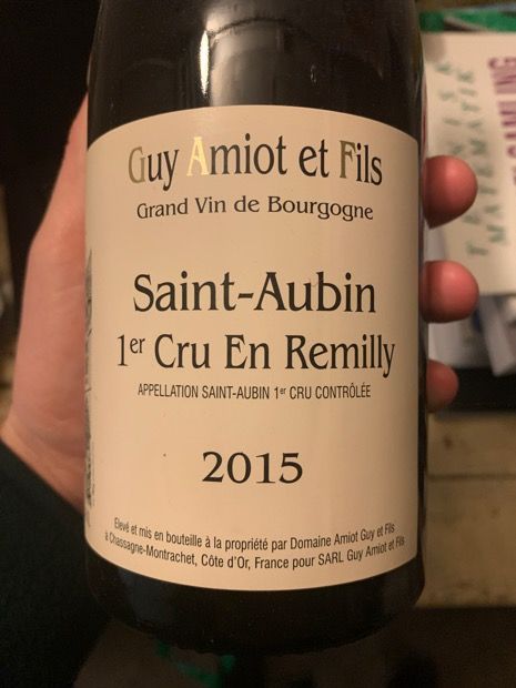 ワイン Guy Amiot et FilsSaint-Aubin1erCru 2015 2015 Domaine Amiot Guy et Fils Saint-Aubin 1er Cru En