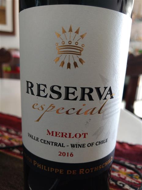 16 Baron Philippe De Rothschild Merlot Reserva Especial Chile Central Valley Cellartracker