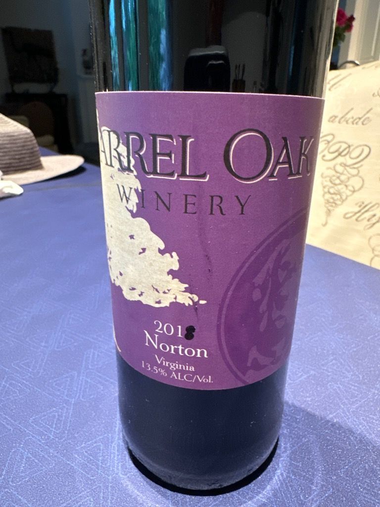 2019 Barrel Oak Winery Norton, USA, Virginia, Northern Virginia, Fauquier County CellarTracker