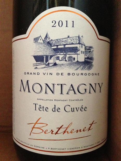 2011 Domaine Jean-Pierre Berthenet Montagny Tête De Cuvée, France ...