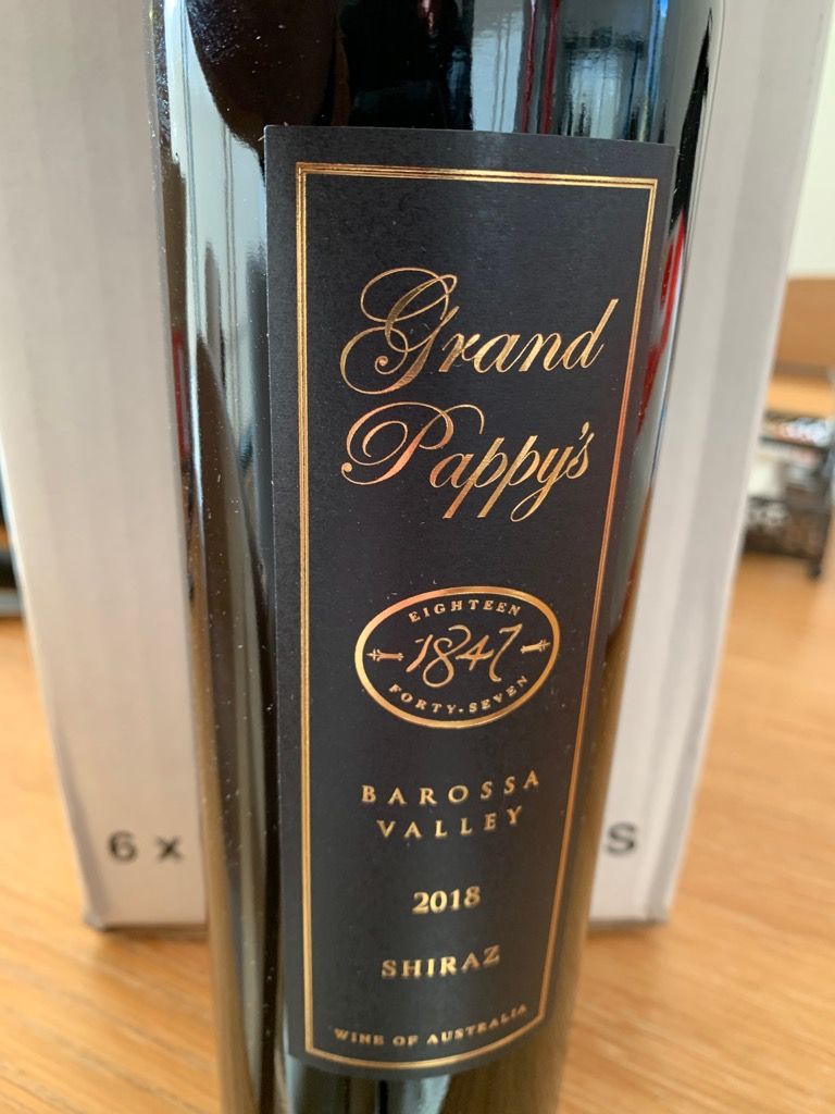 2018 Eighteen Forty Seven Winery Shiraz Grand Pappy's, Australia, South