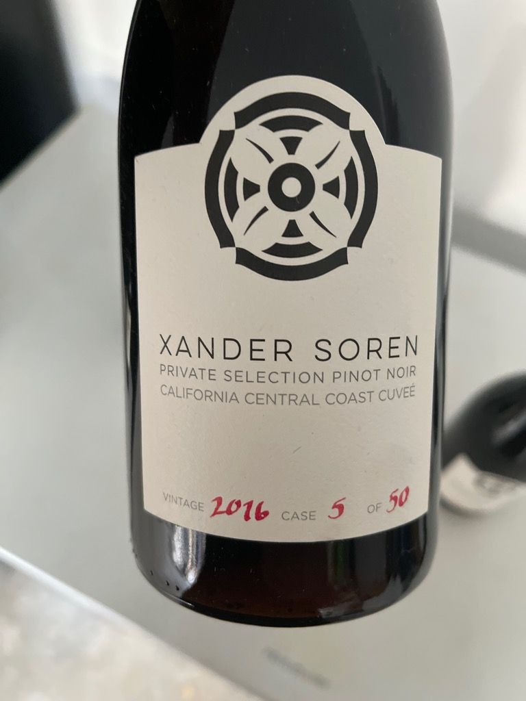 2019 Xander Soren Pinot Noir Private Selection - CellarTracker