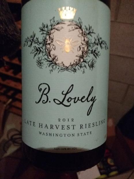 2012 Precept B Lovely Late Harvest Riesling, USA, Washington ...