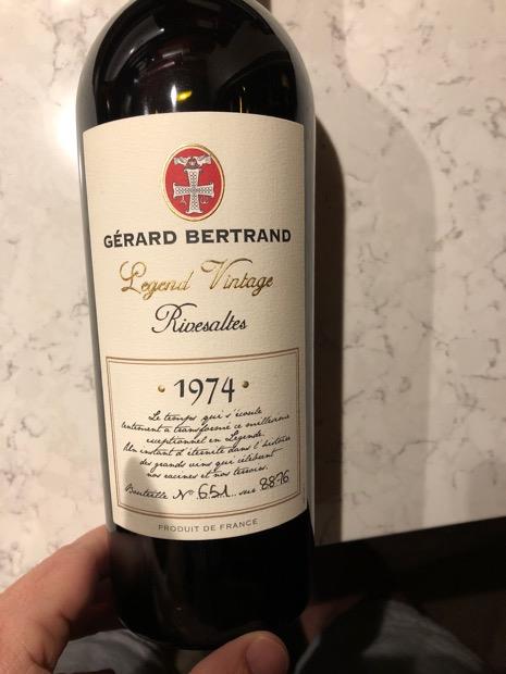 1974 Gérard Bertrand Rivesaltes Legend Vintage - CellarTracker