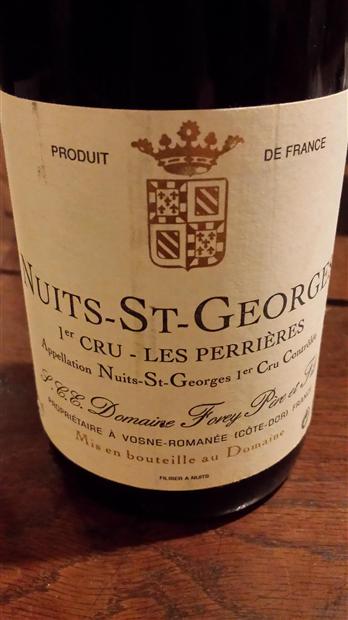 1991 Forey Père et Fils Nuits St. Georges 1er Cru Les Perrières, France ...