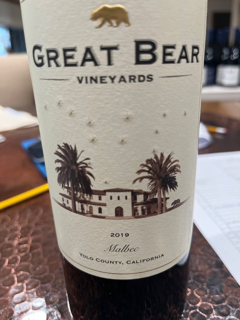 2021 Great Bear Vineyards Malbec, Usa, California, Central Valley, Yolo 