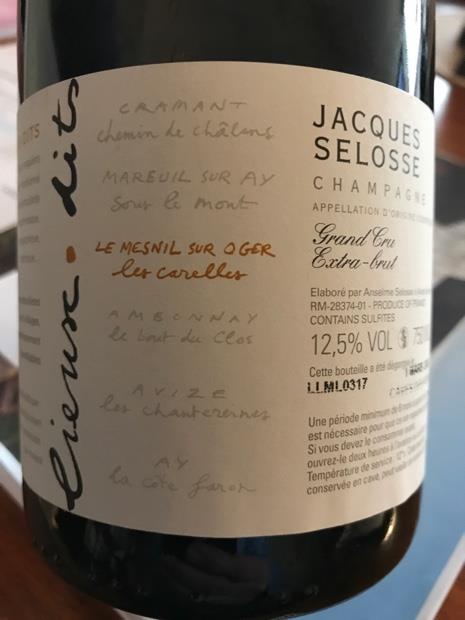 2017 Jacques Selosse Champagne Grand Cru Lieux-dits Extra Brut Le