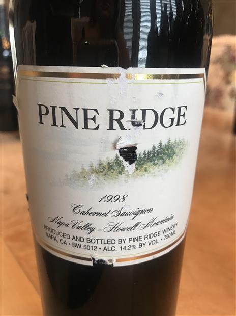 1998 Pine Ridge Vineyards Cabernet Sauvignon Howell ...