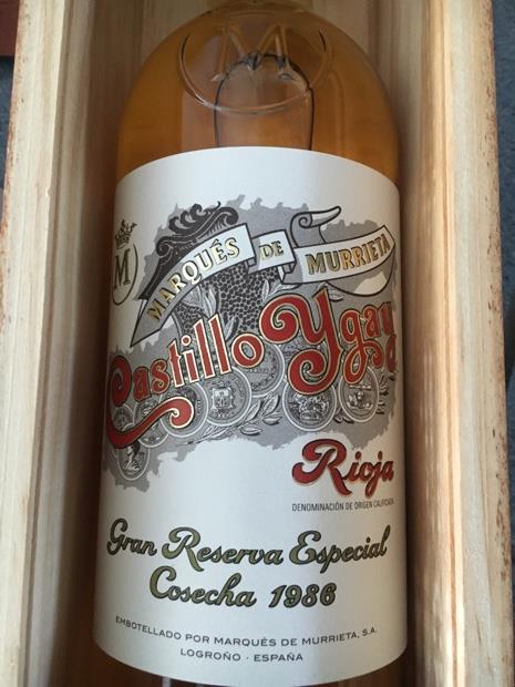 1986 Marqués de Murrieta Rioja Castillo Ygay Gran Reserva Especial