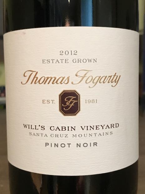 2012 Thomas Fogarty Pinot Noir Will S Cabin Vineyard Usa