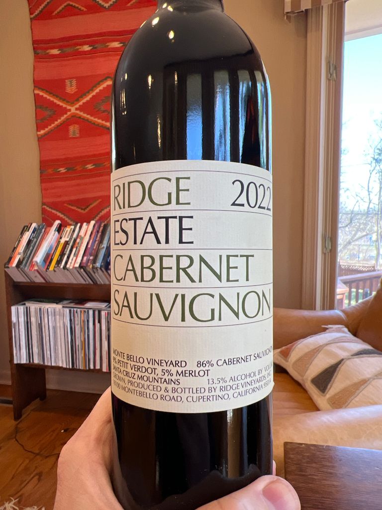 2022 Ridge Cabernet Sauvignon Estate - CellarTracker