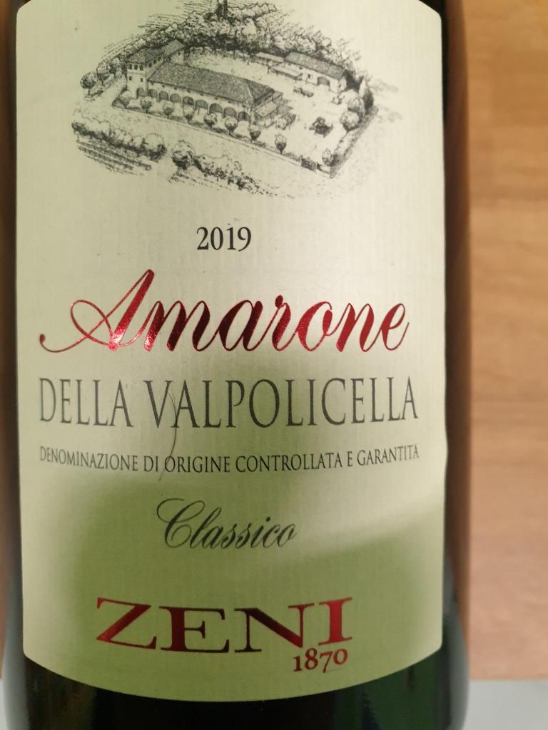 2019 Zeni Amarone della Valpolicella Classico, Italy, Veneto ...