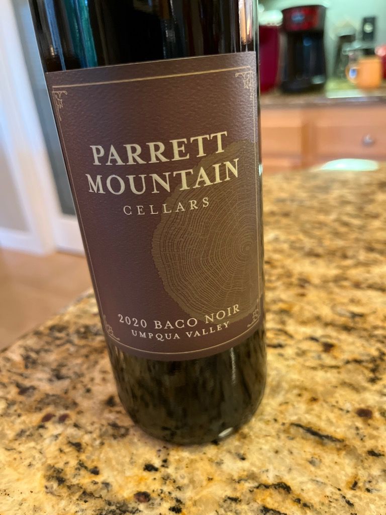 2020 Parrett Mountain Cellars Baco Noir, USA, Oregon, Southern Oregon, Umpqua Valley CellarTracker
