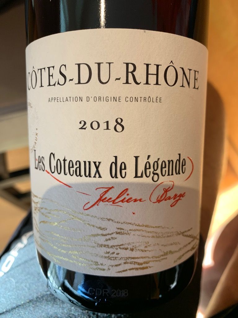 2018 Domaine Barge Côtes du Rhône Les Coteaux de Legende, France, Rhône