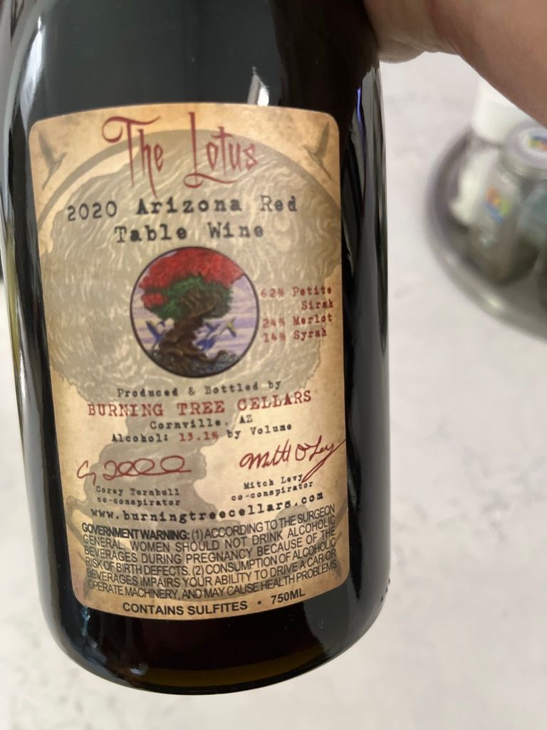 2020 Burning Tree Cellars The Lotus, USA, Arizona CellarTracker